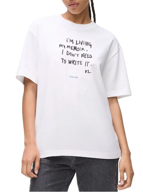 T-shirt bianca in cotone Karl Lagerfeld jeans | A4W17009100